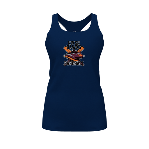 [FT0TRBNV-FYS-LOGO2] Decker Racerback Tank Top (Female Youth S, Navy, Logo 2)