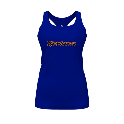 [CUS-DFW-RCBK-PER-RYL-FYS-LOGO1] Racerback Tank Top (Female Youth S, Royal, Logo 1)