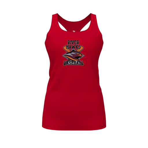 [CUS-DFW-RCBK-PER-RED-FYS-LOGO2] Racerback Tank Top (Female Youth S, Red, Logo 2)