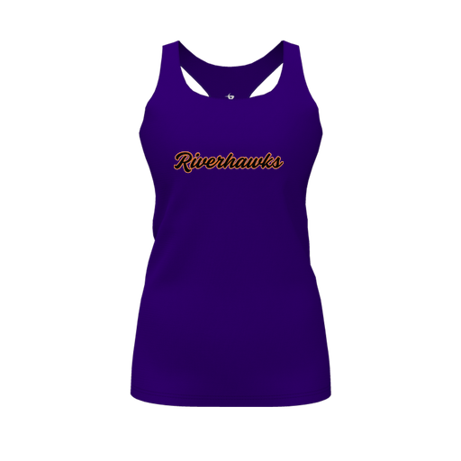 [CUS-DFW-RCBK-PER-PUR-FYS-LOGO1] Racerback Tank Top (Female Youth S, Purple, Logo 1)