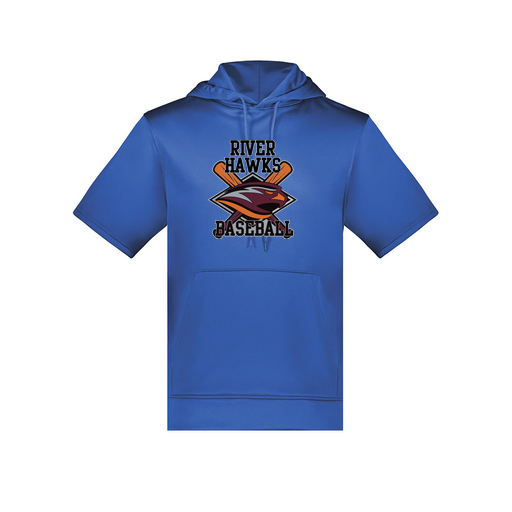 [6871.060.S-LOGO2] Men's Dri Fit Short Sleeve Hoodie (Adult S, Royal, Logo 2)