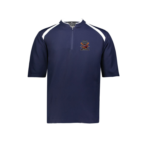 [229681-YS-NVY-LOGO2] Youth Dugout Short Sleeve Pullover (Youth S, Navy, Logo 2)