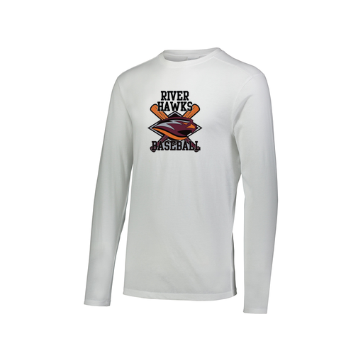 [FTLCUBWH-AXS-LOGO2] Decker Men's Tri-Blend T-Shirt - Long Sleeve (Adult XS, White, Logo 2)