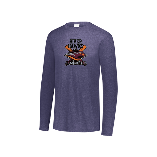 [FTLCUBNV-YS-LOGO2] Youth LS Ultra-blend T-Shirt (Youth S, Navy, Logo 2)