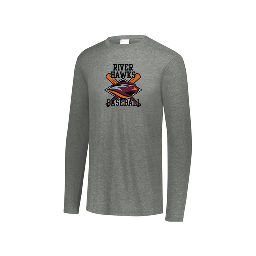 [FTLCUBGY-YS-LOGO2] Decker Youth Tri-Blend T-Shirt - Long Sleeve (Youth S, Gray, Logo 2)