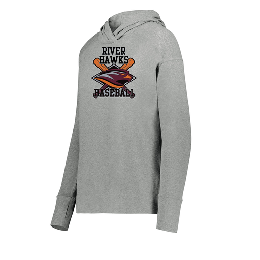 [222798-SIL-FAXS-LOGO2] Ladies Ventura Thin Knit Hoodie (Female Adult XS, Silver, Logo 2)