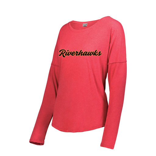 [FTLCUBRD-FAXS-LOGO1] Ladies LS Ultra-blend T-Shirt (Female Adult XS, Red, Logo 1)